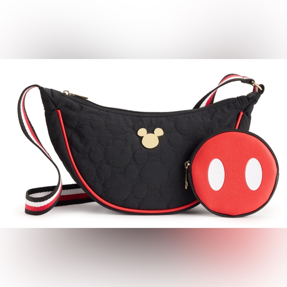 Disney Mickey Mouse Quilted Crossbody Bag with Detachable Coin Pouch